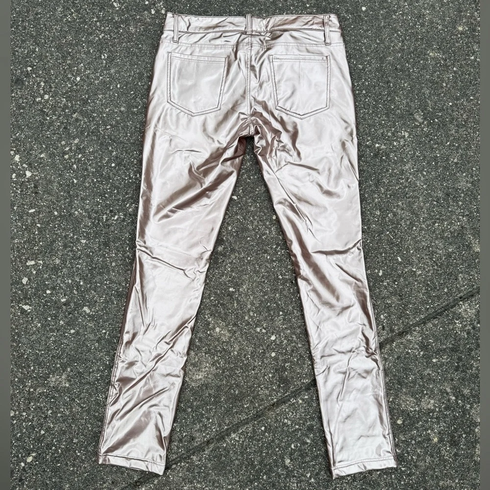 HORSE & HORN Rose Gold Punk PVC Vinyl Skinny Pants 32 Waist Unisex NEW WITH TAGS - Picture 3 of 3